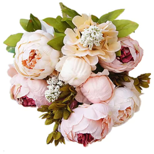 1Bunch European Artificial Peony Decorative Party Silk fake Flowers Peonies For Home Hotel decor DIY Wedding Decoration wreath
