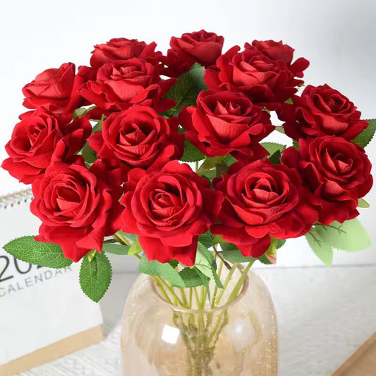 1/3/5/10pcs Artificial Rose Red Rose Bouquet Eternal Roses Bouquet Fake Flower Roses Floral Arrangement Rose Wedding Home Decor