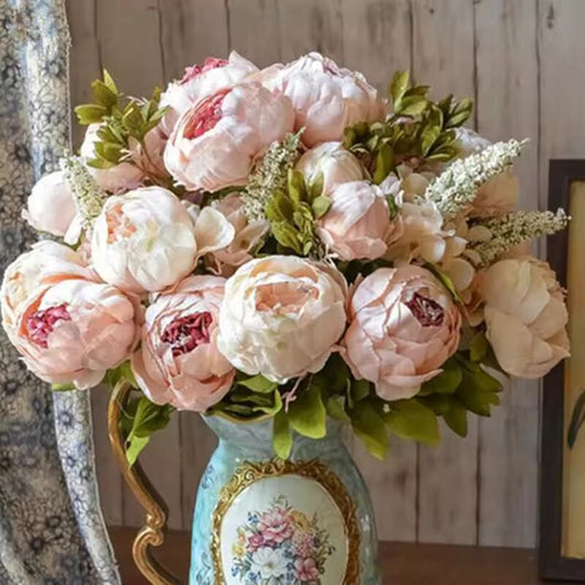 1Bunch European Artificial Peony Decorative Party Silk fake Flowers Peonies For Home Hotel decor DIY Wedding Decoration wreath